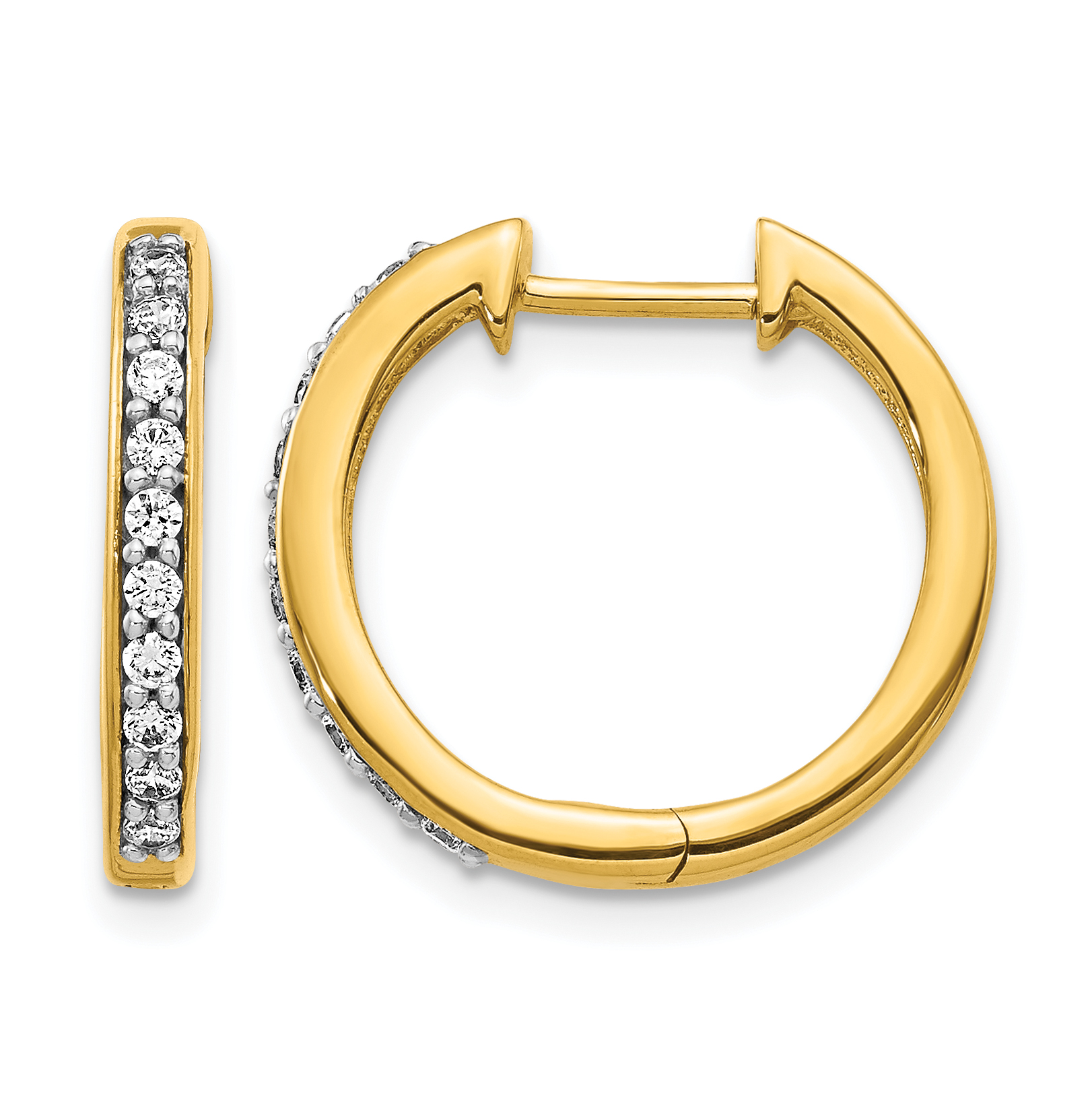 14k Diamond Hinged Hoop Earrings (EM4264-025-YA)