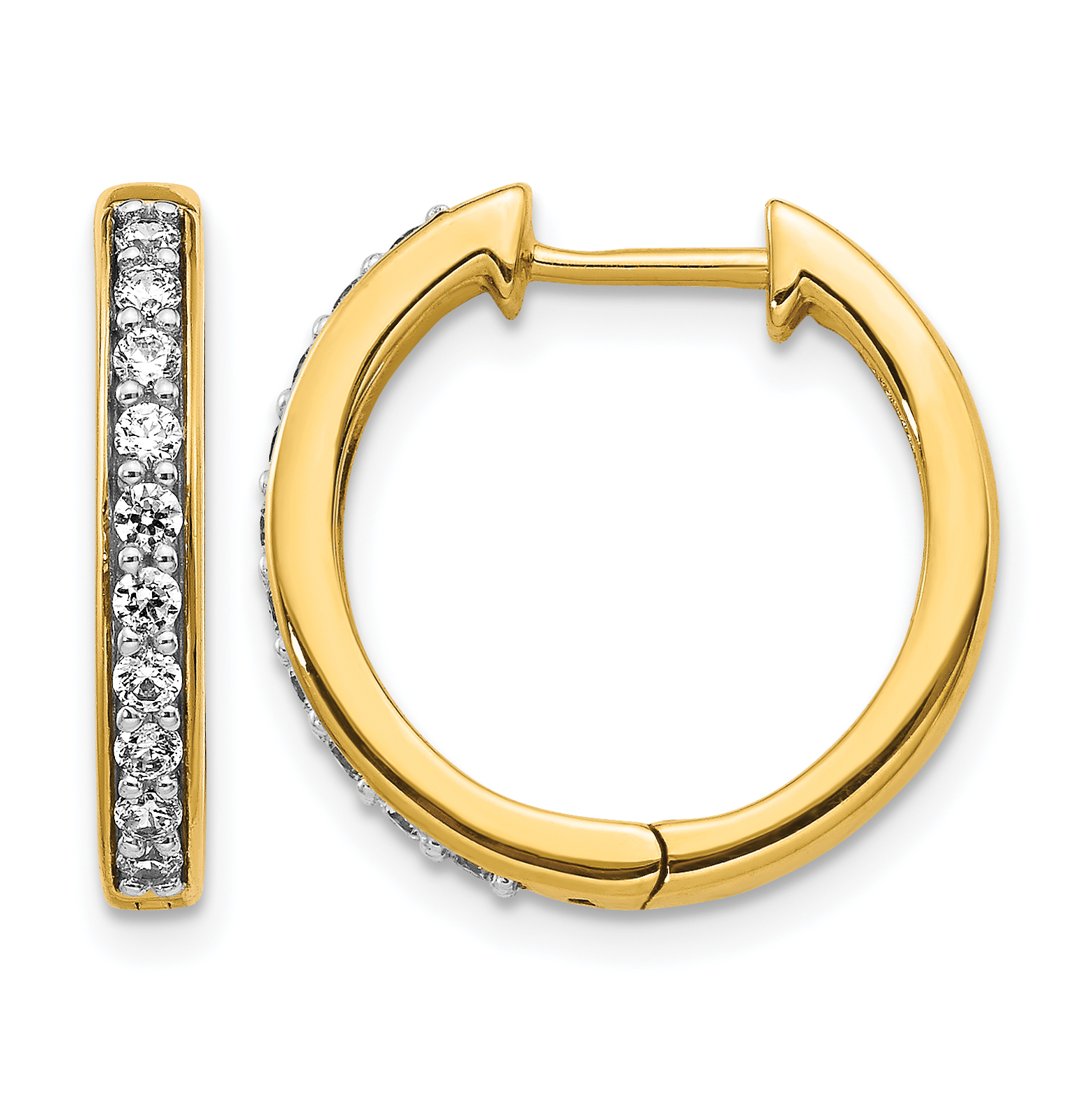10k Diamond Hinged Hoop Earrings (EM4264-040-1YA)