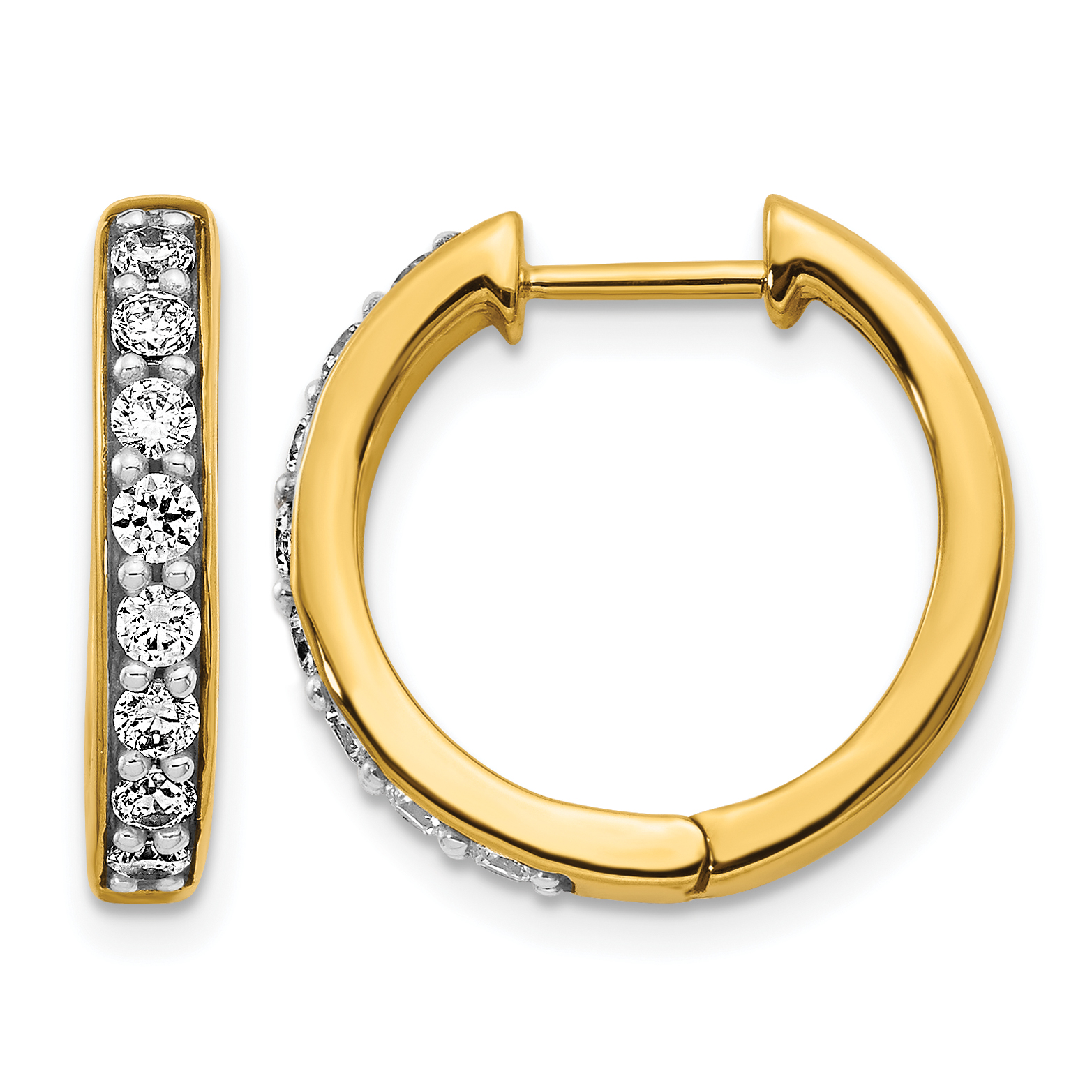 10k Diamond Hinged Hoop Earrings (EM4264-055-1YA)