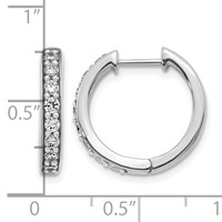 14K White Gold 0.50 Carat Lab Grown Diamond VS SI+ G+ Complete Hinged Hoop Earrings view 4