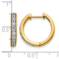 14K Yellow Gold 0.50 Carat Lab Grown Diamond VS SI+ G+ Complete Hinged Hoop Earrings view 4