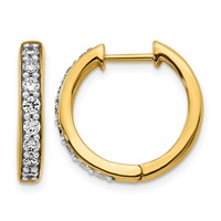 14K Yellow Gold 0.50 Carat Lab Grown Diamond VS SI+ G+ Complete Hinged Hoop Earrings view 1
