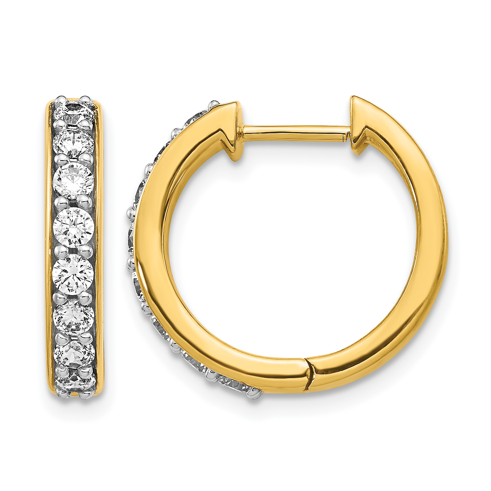 10k Diamond Hinged Hoop Earrings (EM4264-080-1YA)