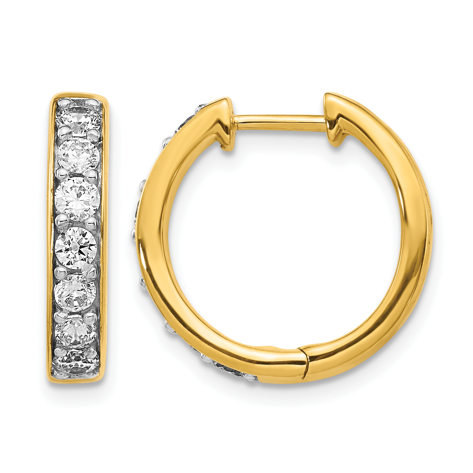10k Diamond Hinged Hoop Earrings (EM4264-100-1YA)