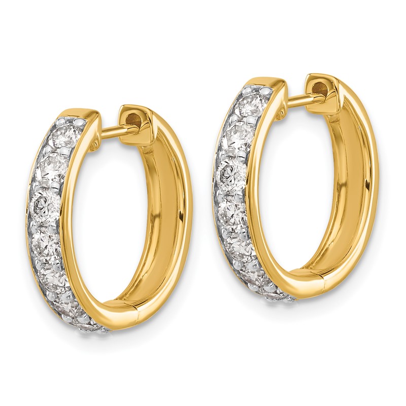 14k 1 carat Lab Grown Diamond VS/SI+ G+ Complete Hinged Hoop Earrings