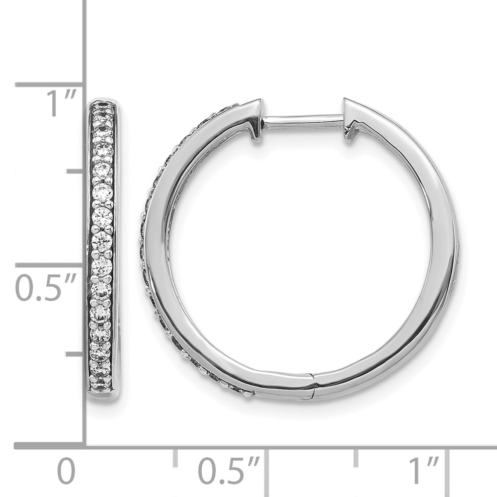 14k White Gold Diamond Hinged Hoop Earrings (EM4265-033-WA)