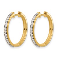 14K Yellow Gold 0.33 Carat Lab Grown Diamond VS SI+ G+ Complete Hinged Hoop Earrings view 2