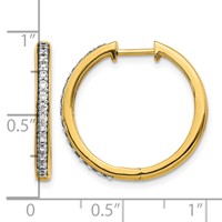 14K Yellow Gold 0.33 Carat Lab Grown Diamond VS SI+ G+ Complete Hinged Hoop Earrings view 4