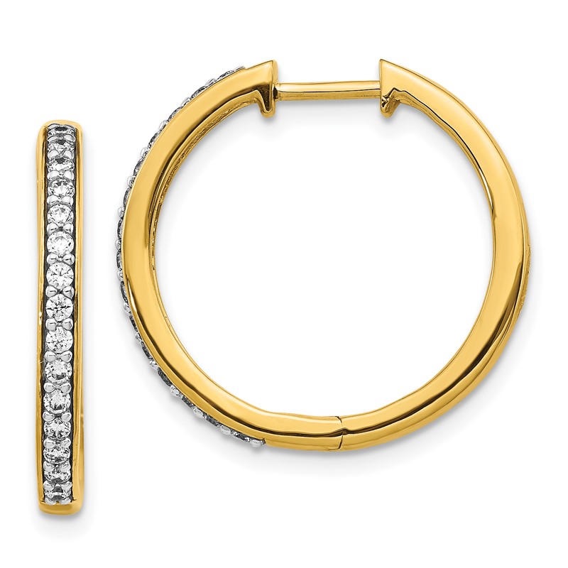 14k 1/3 carat Lab Grown Diamond VS/SI+ G+ Complete Hinged Hoop Earrings