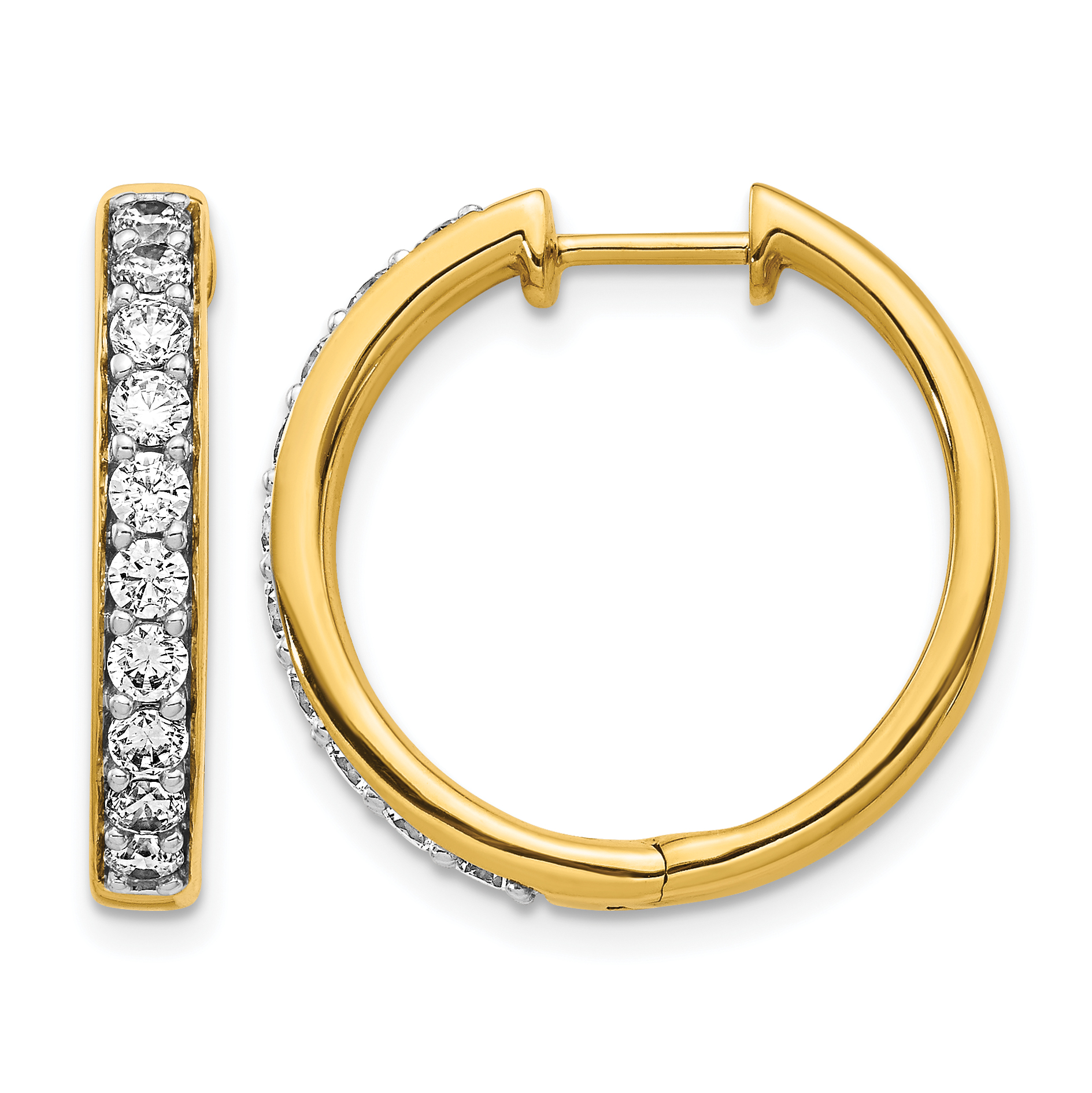 10k Diamond Hinged Hoop Earrings (EM4265-100-1YA)