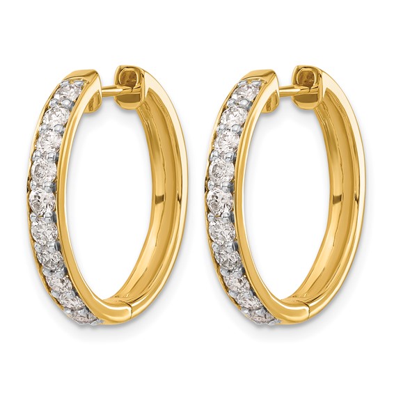 14k Diamond Hinged Hoop Earrings-NO Dias, Blank