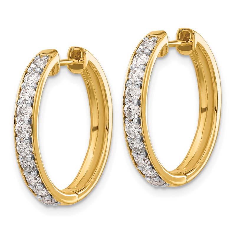 14k 1 carat Lab Grown Diamond VS/SI+ G+ Complete Hinged Hoop Earrings