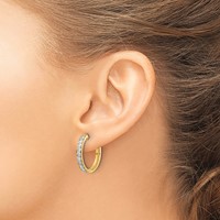 14K Yellow Gold 1 Carat Lab Grown Diamond VS SI+ G+ Complete Hinged Hoop Earrings view 3