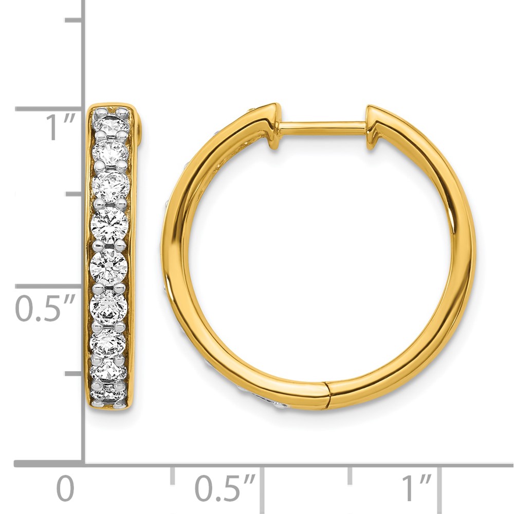 14k Diamond Hinged Hoop Earrings (EM4265-125-YA)