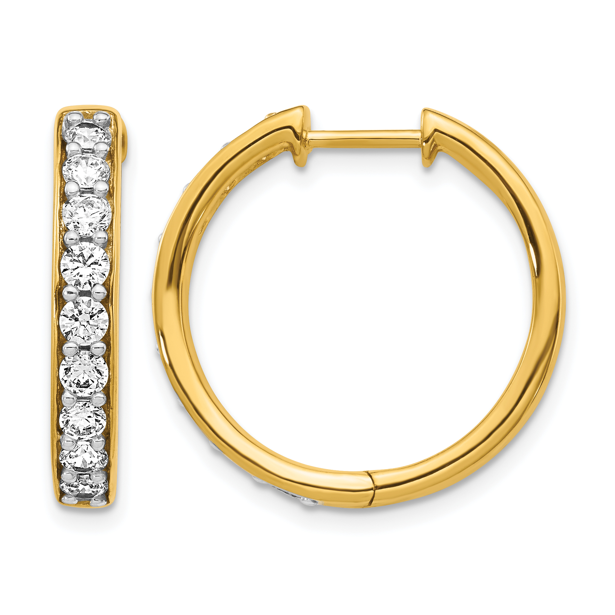 14k Diamond Hinged Hoop Earrings (EM4265-125-YA)