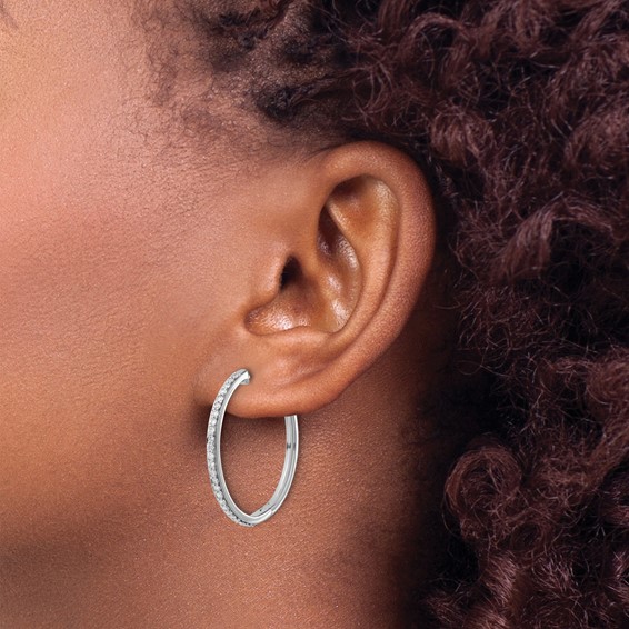 Diamond Hinged Hoop Earrings