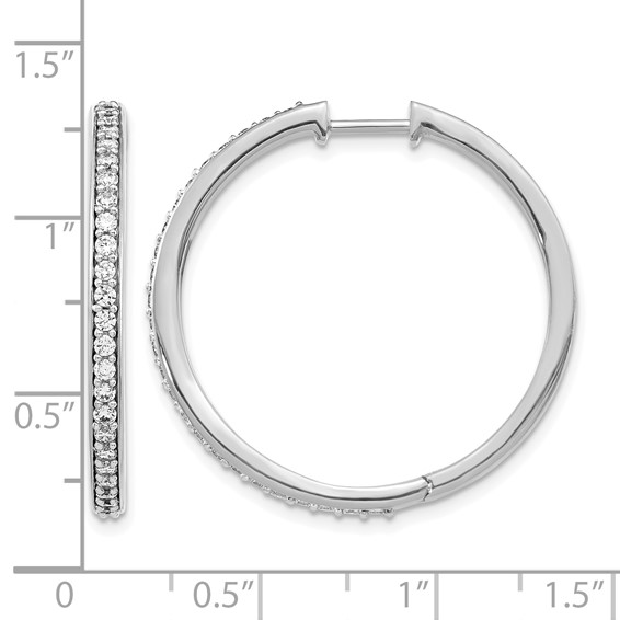 14k White Gold Diamond Hinged Hoop Ear-MTG Only, Blank