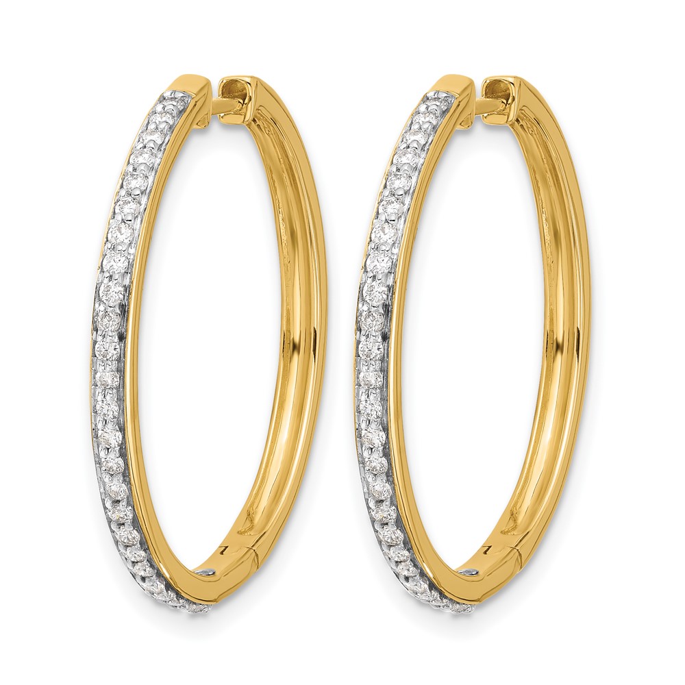 14k Diamond Hinged Hoop Earrings (EM4267-075-YA)