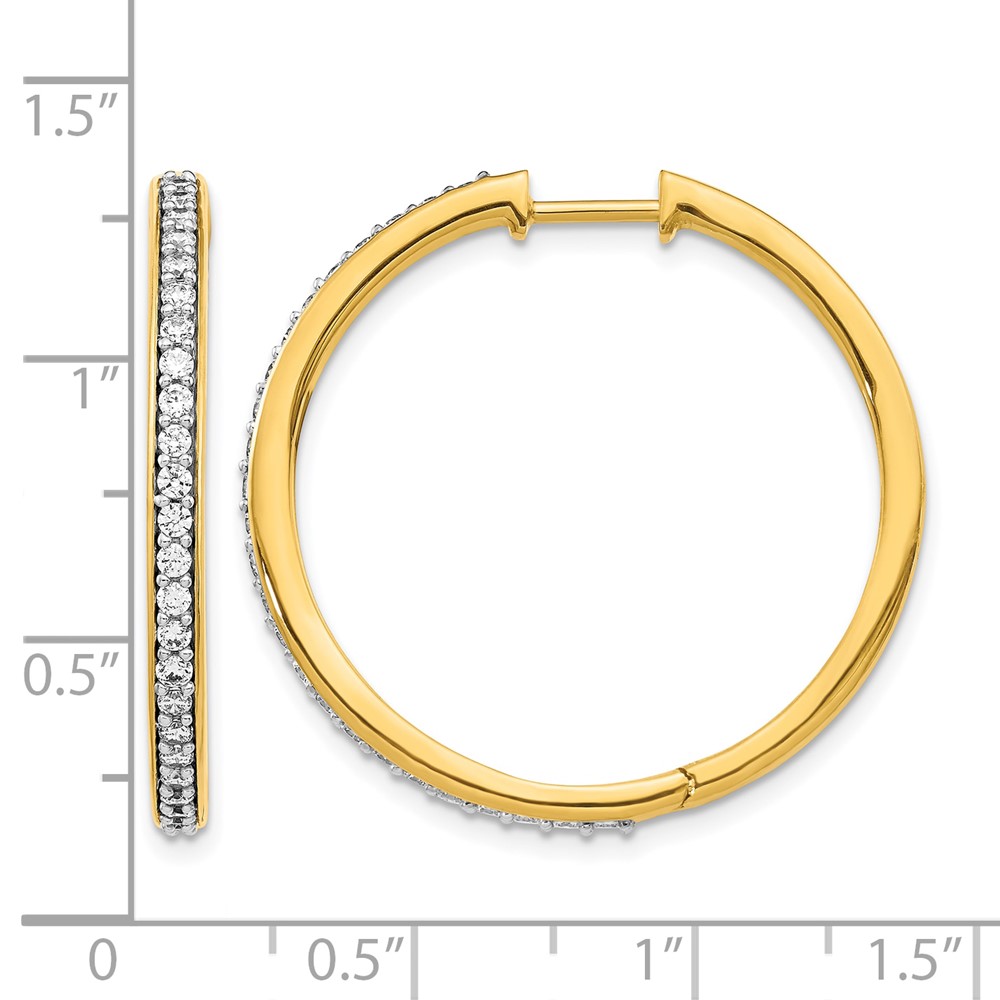 14k Diamond Hinged Hoop Earrings (EM4267-075-YA)