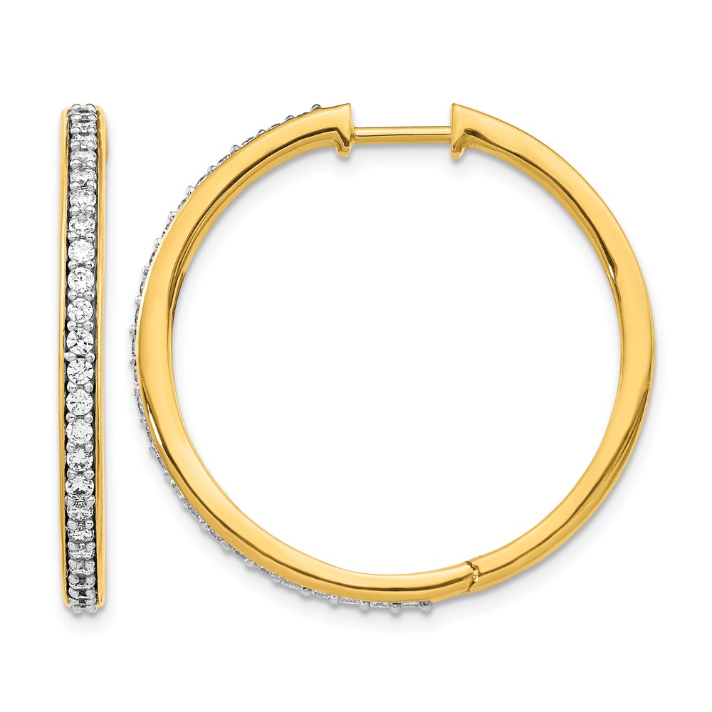 14k Diamond Hinged Hoop Earrings (EM4267-075-YA)