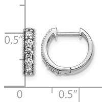 14K White Gold 0.33 Carat Lab Grown Diamond VS SI+ G+ Complete Miligrain Hinged Hoop Earrings view 4