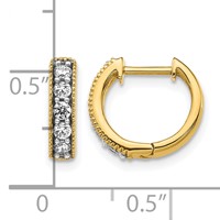 14K Yellow Gold 0.33 Carat Lab Grown Diamond VS SI+ G+ Complete Miligrain Hinged Hoop Earrings view 4