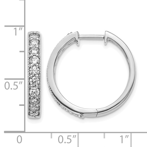 Gold Diamond Hinged Hoop Earrings