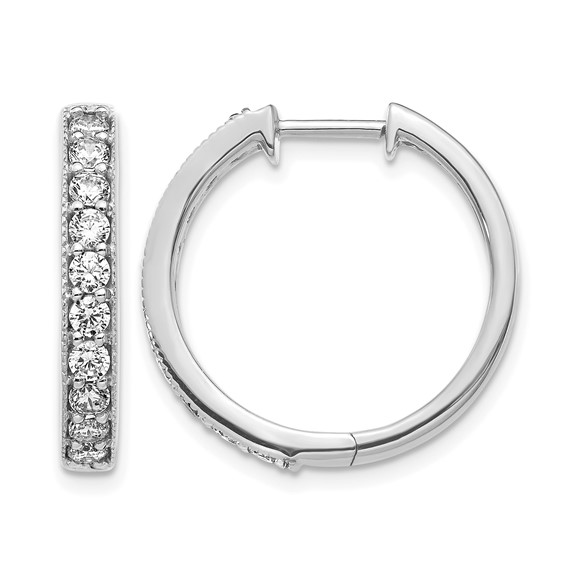 Gold Diamond Hinged Hoop Earrings