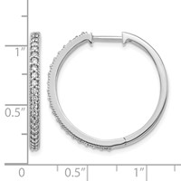 14K White Gold 0.50 Carat Lab Grown Diamond VS SI+ G+ Complete Miligrain Hinged Hoop Earrings view 4