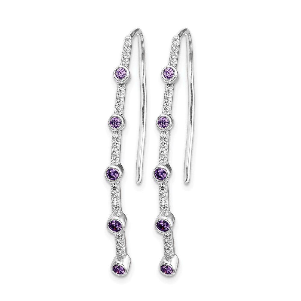 14k White Gold Diamond and Amethyst Earrings (EM4311-AM-020-WA)