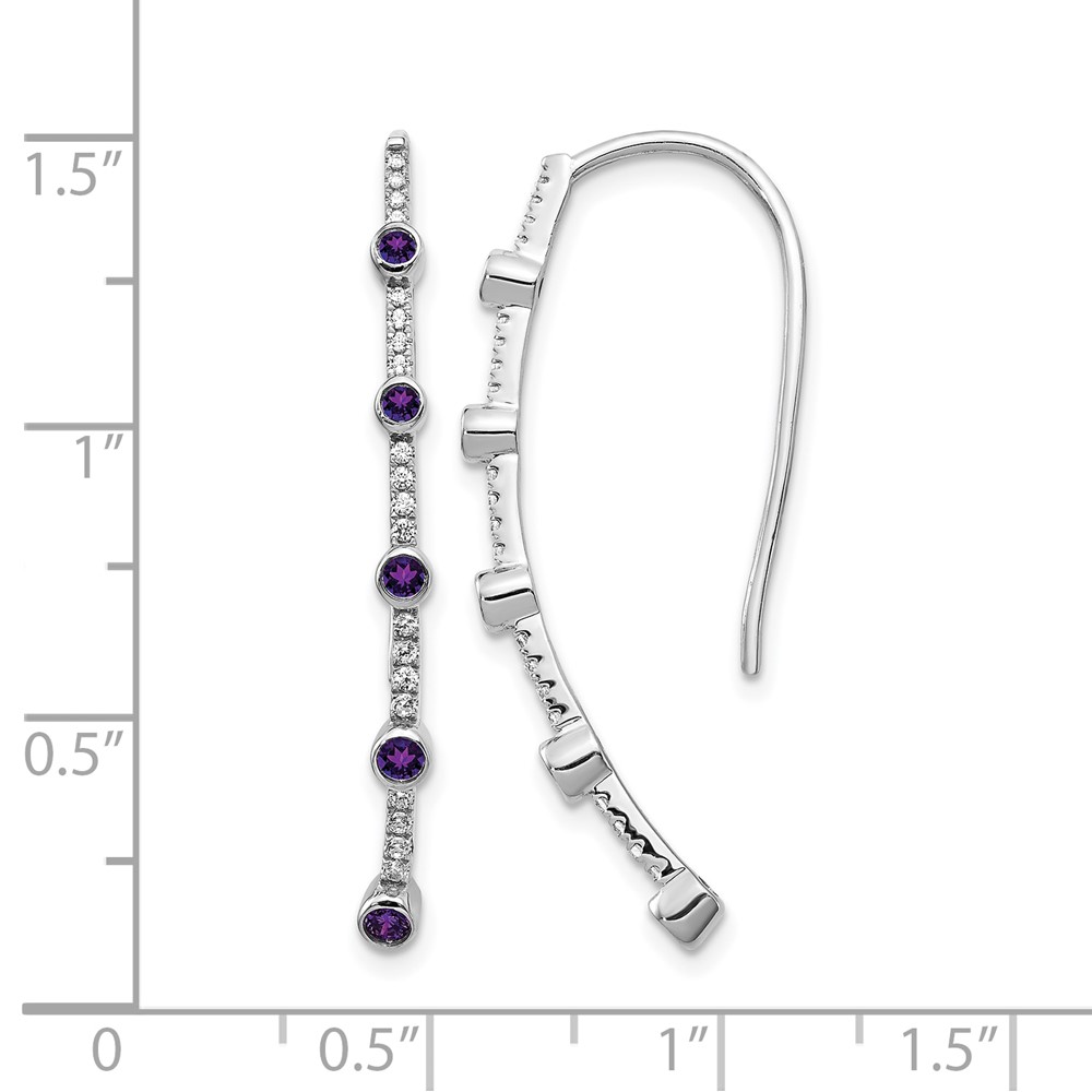 14k White Gold Diamond and Amethyst Earrings (EM4311-AM-020-WA)