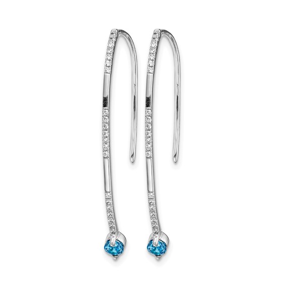 Blue Topaz and Diamond Earrings