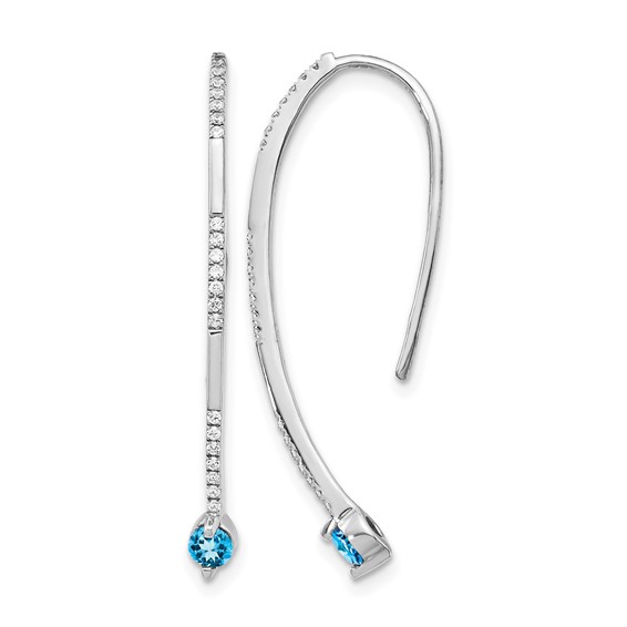 Blue Topaz and Diamond Earrings