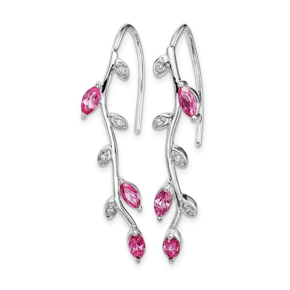 Pink Sapphire and Diamond Slide Earrings