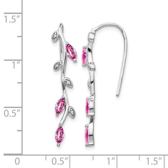 Pink Sapphire and Diamond Slide Earrings