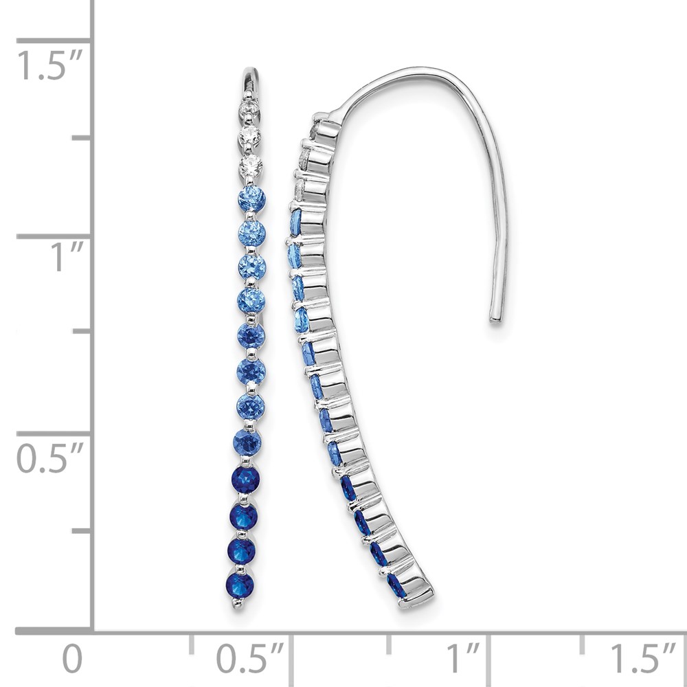 10k White Gold Diamond and Sapphire Earrings (EM4318-SA-010-1WA)