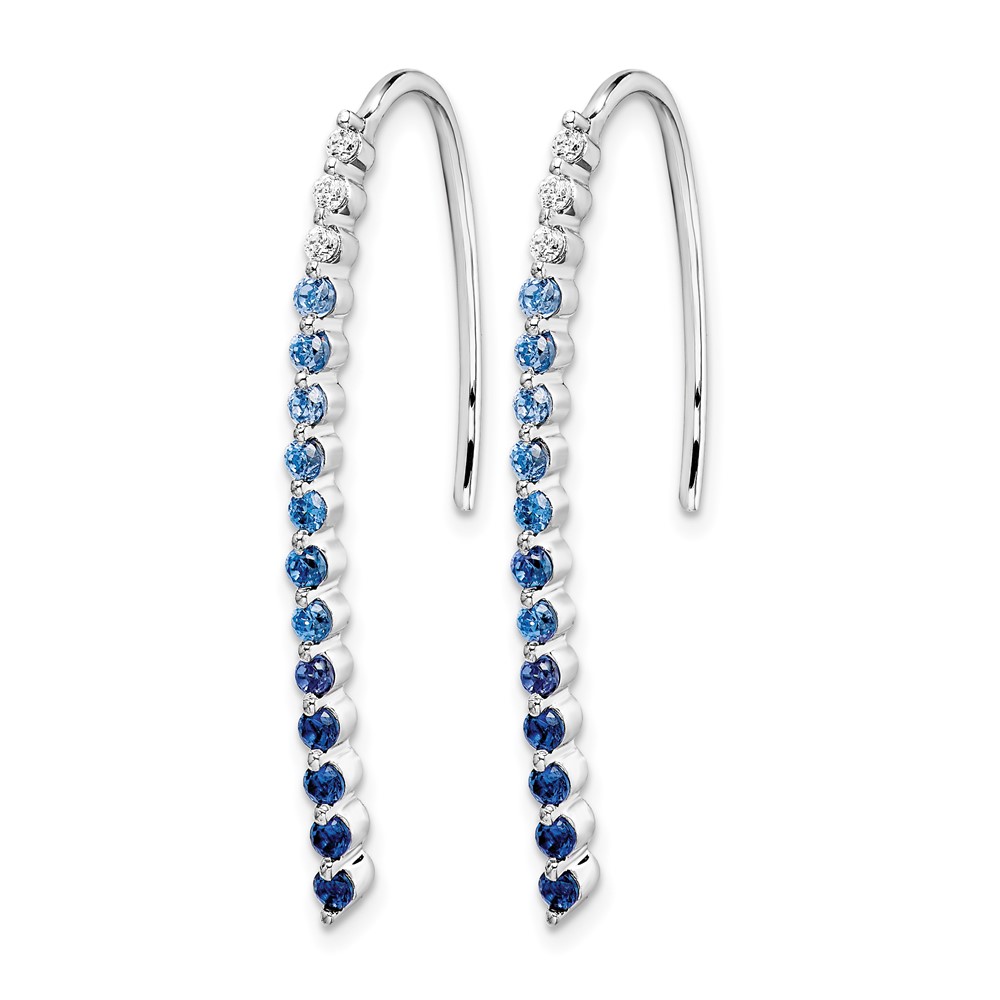 10k White Gold Diamond and Sapphire Earrings (EM4318-SA-010-1WA)