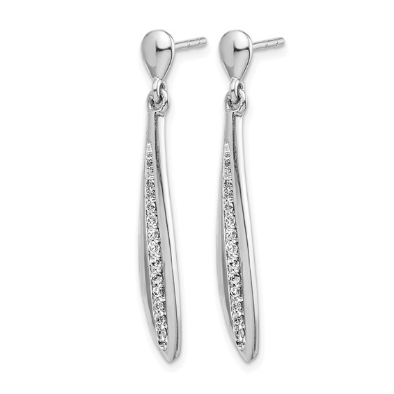 14k White Diamond Post Earrings