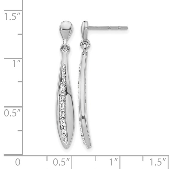 14k White Diamond Post Earrings