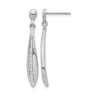 14k White Diamond Post Earrings