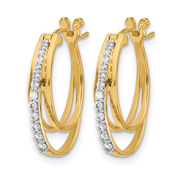 Gold Diamond Hoop Earrings
