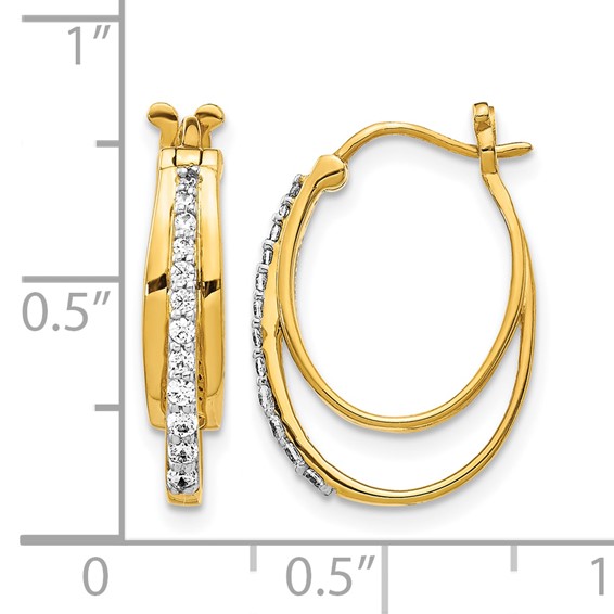 Gold Diamond Hoop Earrings