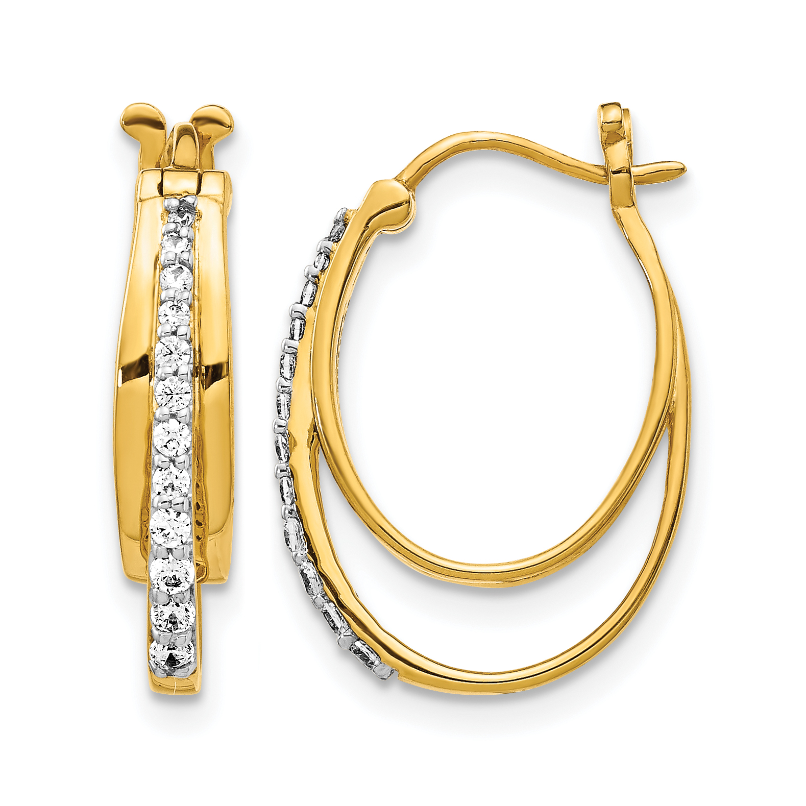 14k Diamond Hoop Earrings (EM4343-025-YA)
