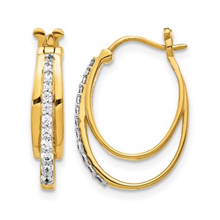 Gold Diamond Hoop Earrings