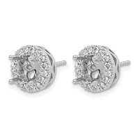 14K White Gold 0.50 Carat Certified Lab Grown Diamond VS SI+ G+ Semi Mount Round Halo Post Earrings view 2