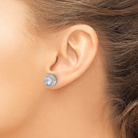14K White Gold 2.50 Carat Certified Lab Grown Diamond VS SI+ G+ Complete Round Halo Post Earrings view 4