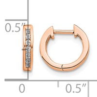 14K Rose Gold 0.12 Carat Lab Grown Diamond VS SI+ G+ Complete Hinged Hoop Earrings view 4