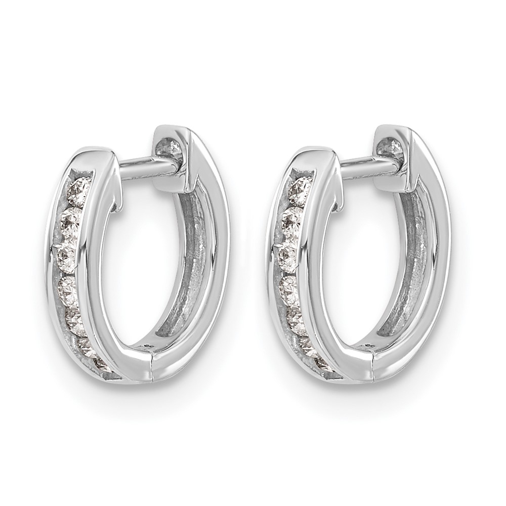 14k White Gold Diamond Hinged Hoop Earrings (EM5347-010-WA)