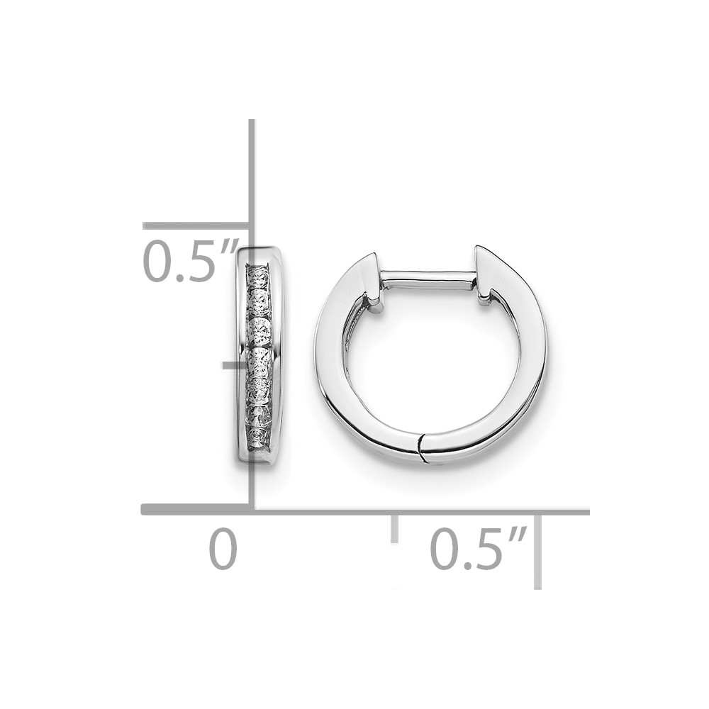 14k White Gold Diamond Hinged Hoop Earrings (EM5347-010-WA)