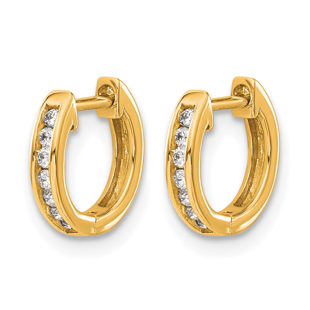 14k 1/8 carat Lab Grown Diamond VS/SI+ G+ Complete Hinged Hoop Earrings (EM5347-010-YLG)